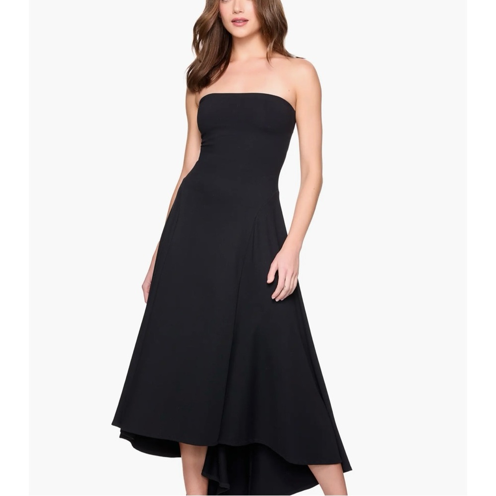 Susan Monaco Strapless Seamed High Low Dress. Extra Small.